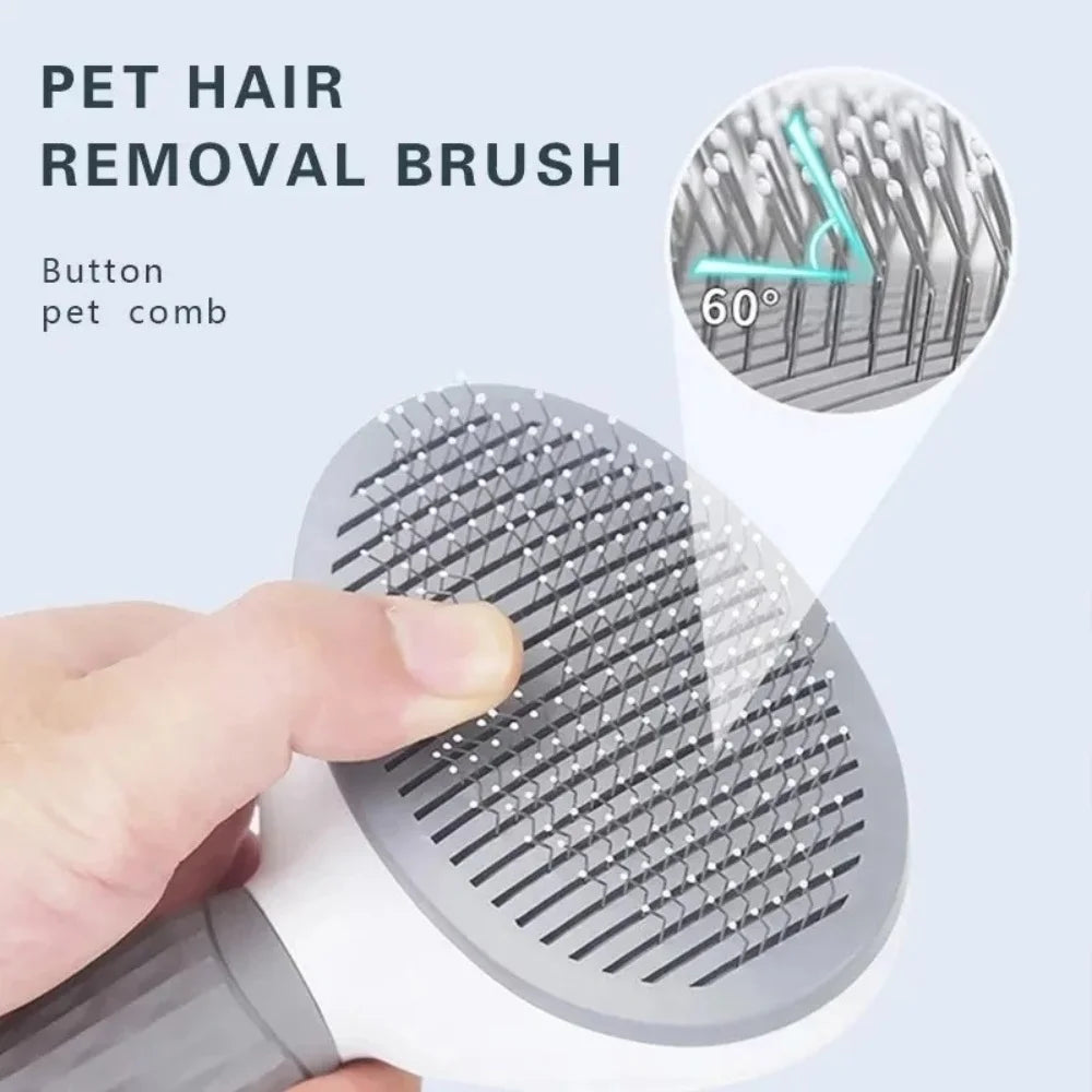 Close-up of the deshedding comb bristles